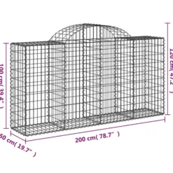 Cestas De Gaviones 11 Uds Forma De Arco Hierro 200x50x100/120cm