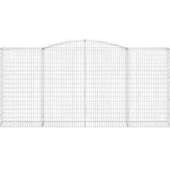 Cestas De Gaviones 2 Uds Forma De Arco Hierro 400x50x180/200 Cm