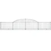 Cestas De Gaviones 12 Uds Forma De Arco Hierro 300x50x40/60 Cm