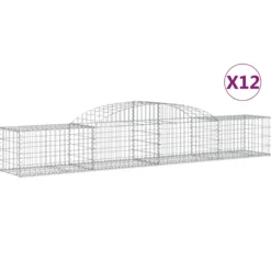 Cestas De Gaviones 12 Uds Forma De Arco Hierro 300x50x40/60 Cm