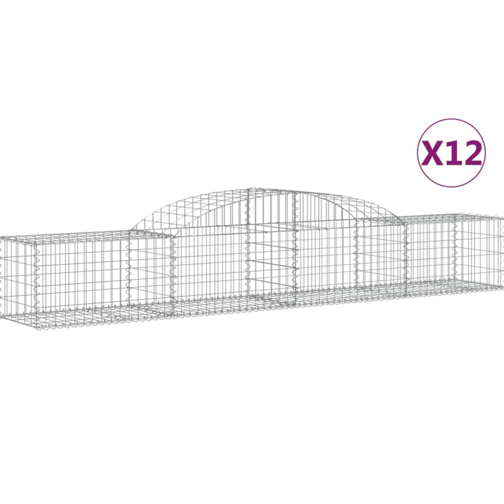 Cestas De Gaviones 12 Uds Forma De Arco Hierro 300x50x40/60 Cm