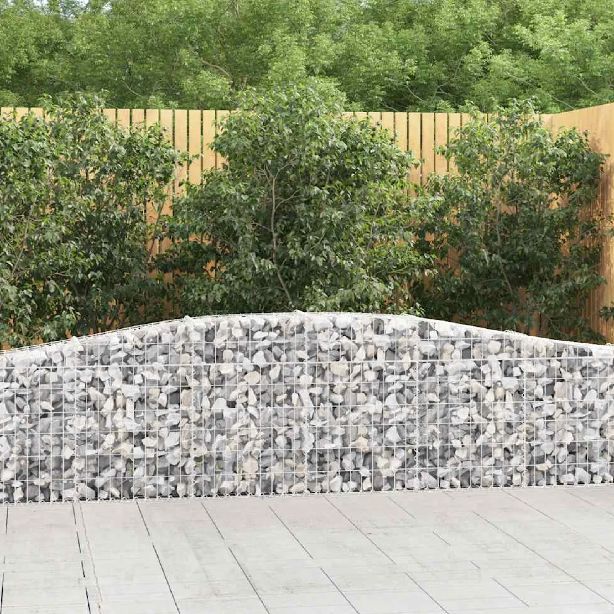 Cestas De Gaviones 3 Uds Forma De Arco Hierro 400x30x60/80 Cm