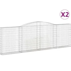 Cestas De Gaviones 2 Uds Forma De Arco Hierro 400x30x120/140cm
