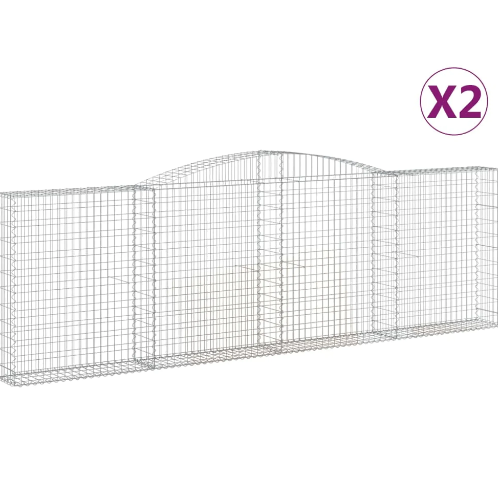 Cestas De Gaviones 2 Uds Forma De Arco Hierro 400x30x120/140cm