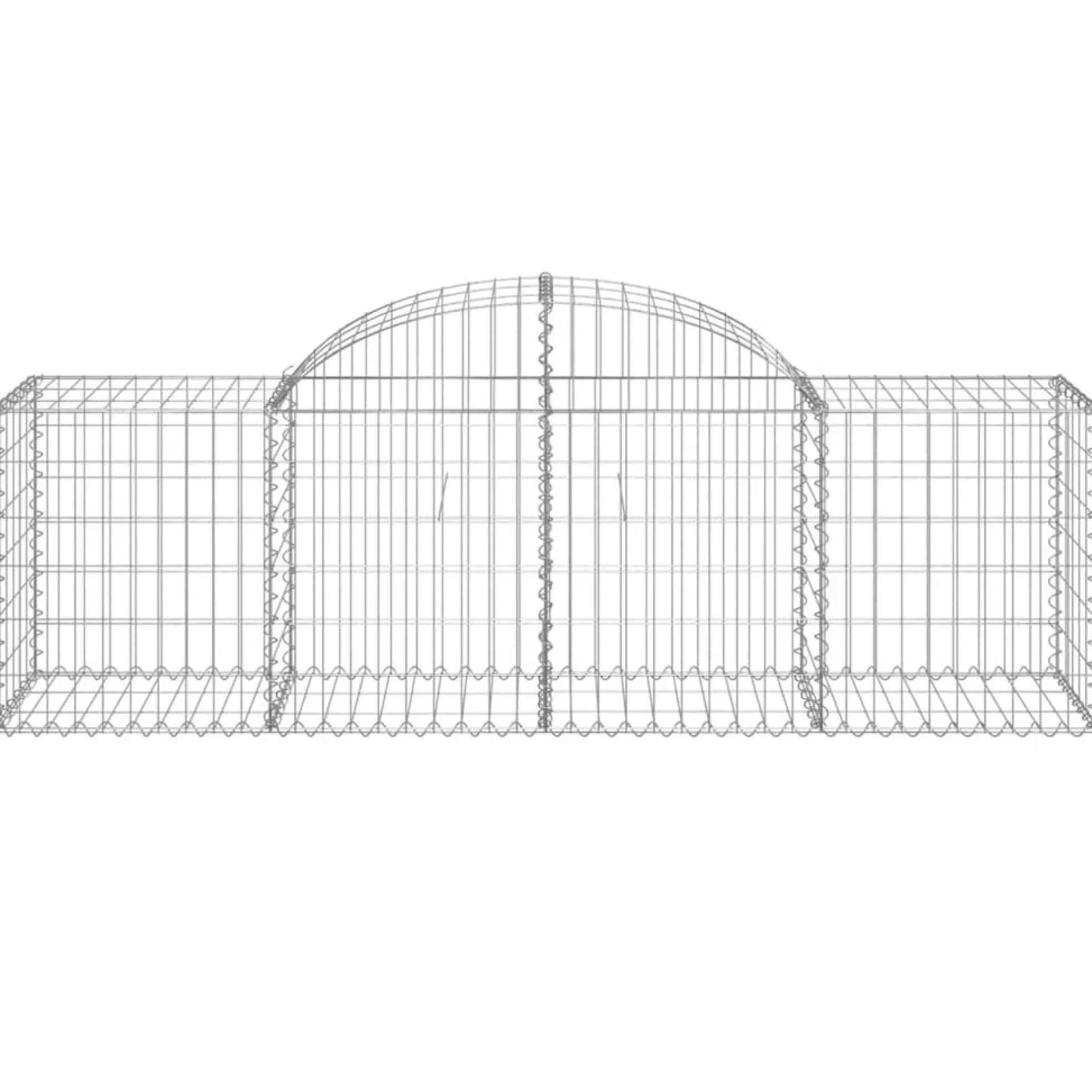 Cestas De Gaviones 8 Uds Forma De Arco Hierro 200x50x60/80 Cm