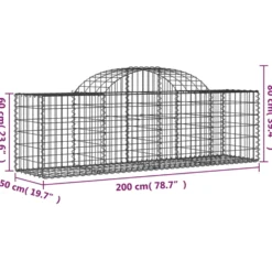 Cestas De Gaviones 8 Uds Forma De Arco Hierro 200x50x60/80 Cm