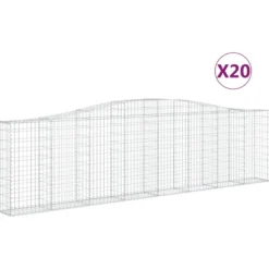 Cestas De Gaviones 20 Uds Forma De Arco Hierro 400x30x100/120cm