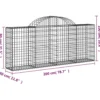 Cestas De Gaviones 5 Uds Forma De Arco Hierro 200x30x80/100 Cm