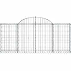 Cestas De Gaviones 5 Uds Forma De Arco Hierro 200x30x80/100 Cm