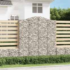 Cestas De Gaviones 8 Uds Forma De Arco Hierro 200x50x220/240 Cm