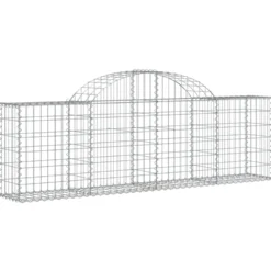 Cestas De Gaviones 4 Uds Forma De Arco Hierro 200x30x60/80 Cm