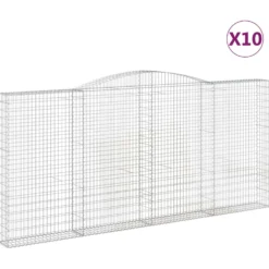 Cestas De Gaviones 10 Uds Forma De Arco Hierro 400x30x180/200cm