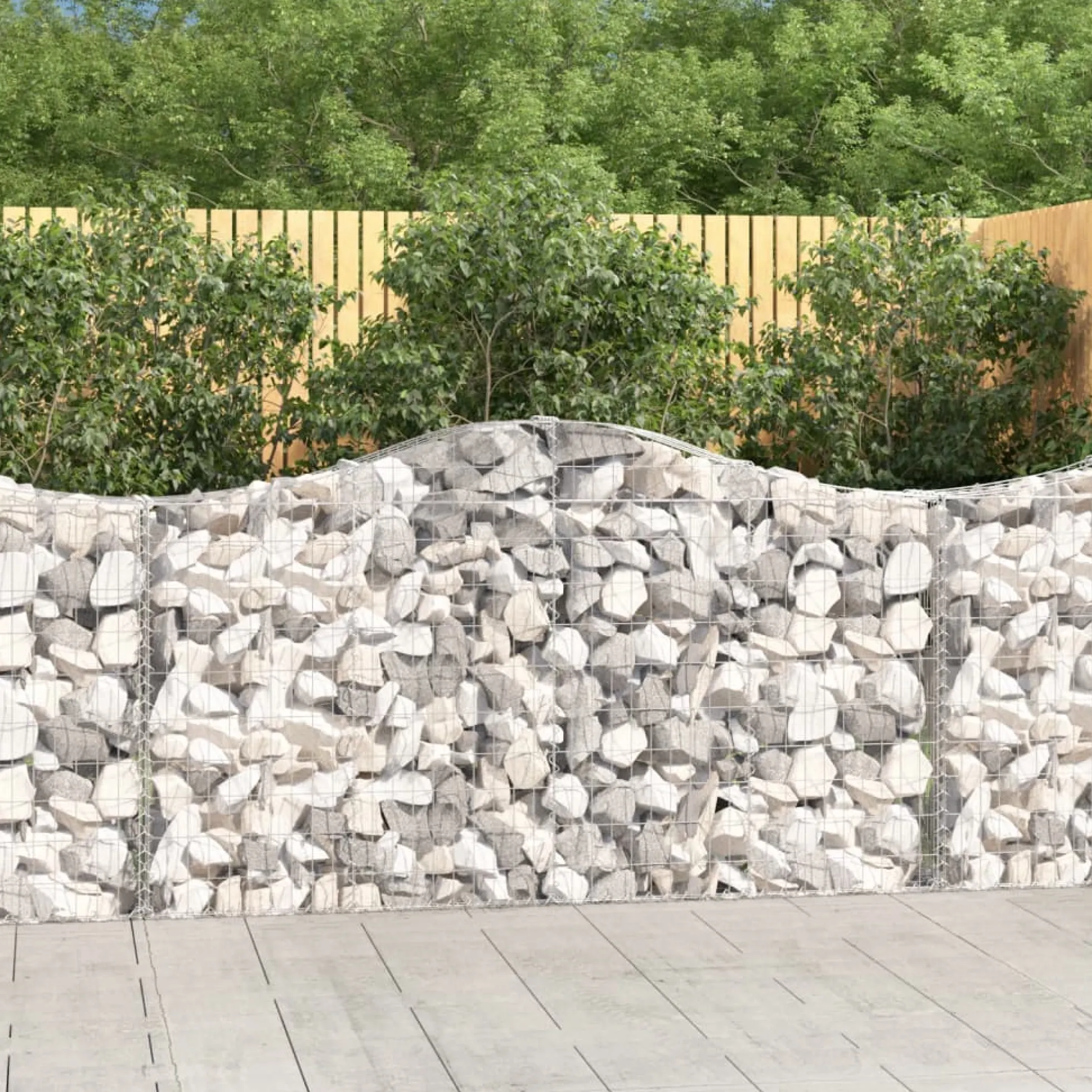 Cestas Gaviones 15 Uds Forma De Arco Hierro 200x30x100/120 Cm