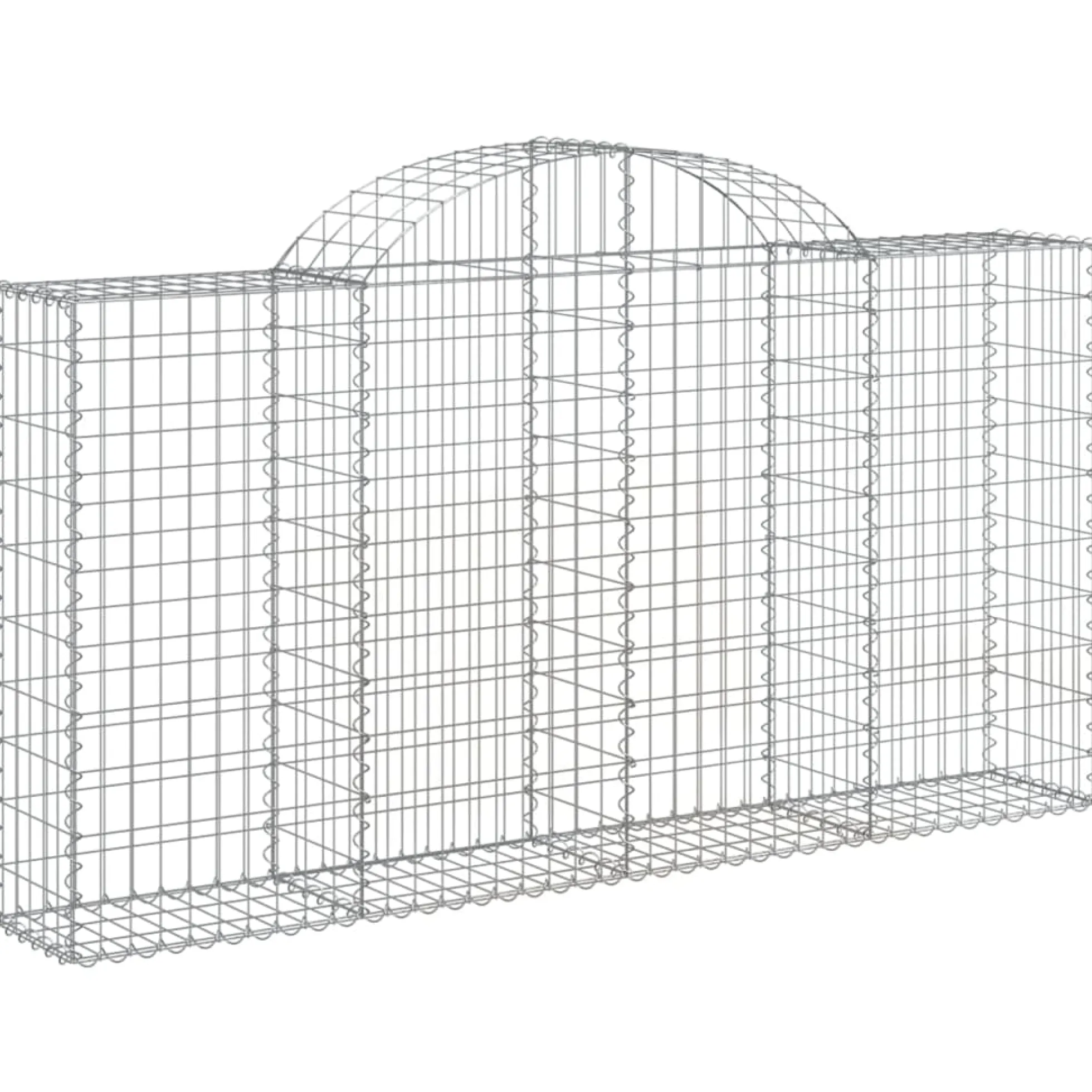 Cestas Gaviones 15 Uds Forma De Arco Hierro 200x30x100/120 Cm