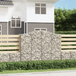 Cestas Gaviones 12 Uds Forma De Arco Hierro 200x50x160/180 Cm