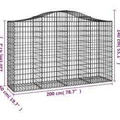 Cestas Gaviones 25 Uds Forma De Arco Hierro 200x50x120/140 Cm