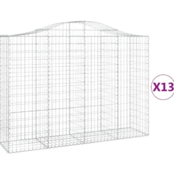 Cestas Gaviones 13 Uds Forma De Arco Hierro 200x50x140/160 Cm