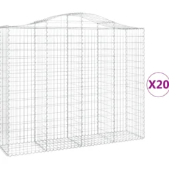 Cestas Gaviones 20 Uds Forma De Arco Hierro 200x50x160/180 Cm