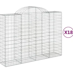 Cestas Gaviones 18 Uds Forma De Arco Hierro 200x50x140/160 Cm