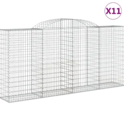 Cestas Gaviones 11 Uds Forma De Arco Hierro 300x50x140/160 Cm