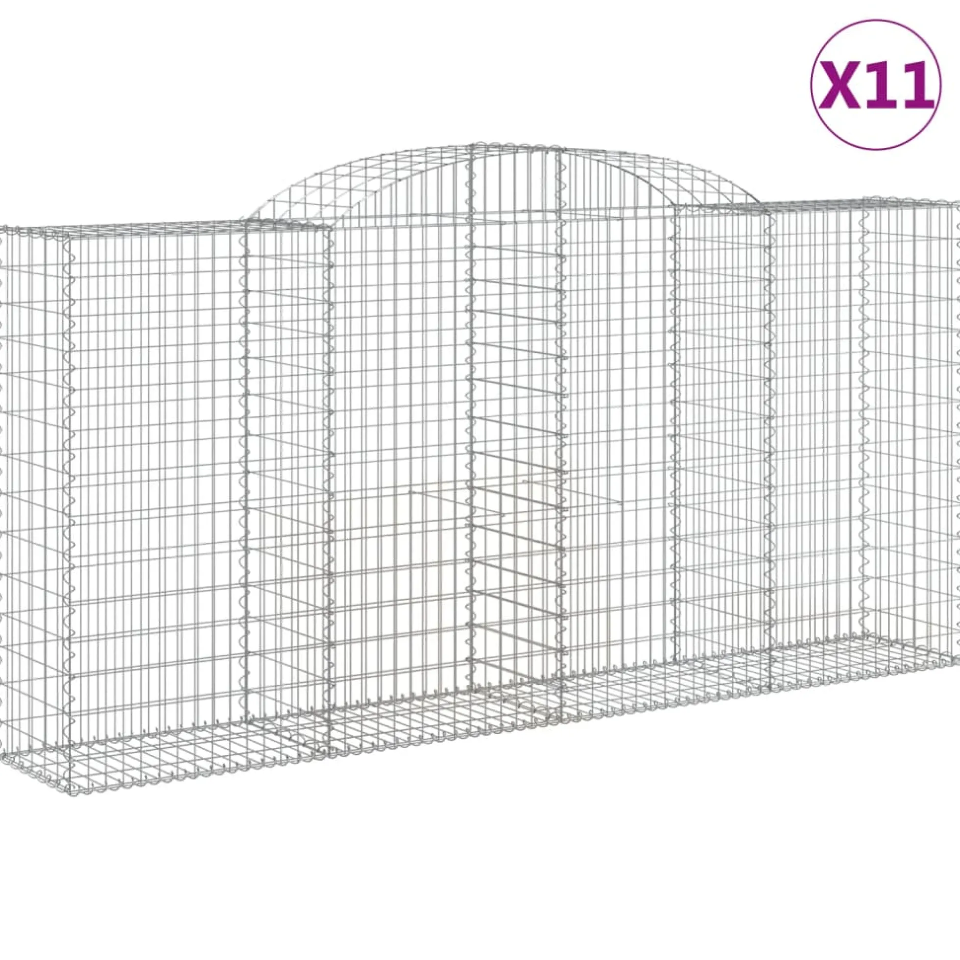 Cestas Gaviones 11 Uds Forma De Arco Hierro 300x50x140/160 Cm