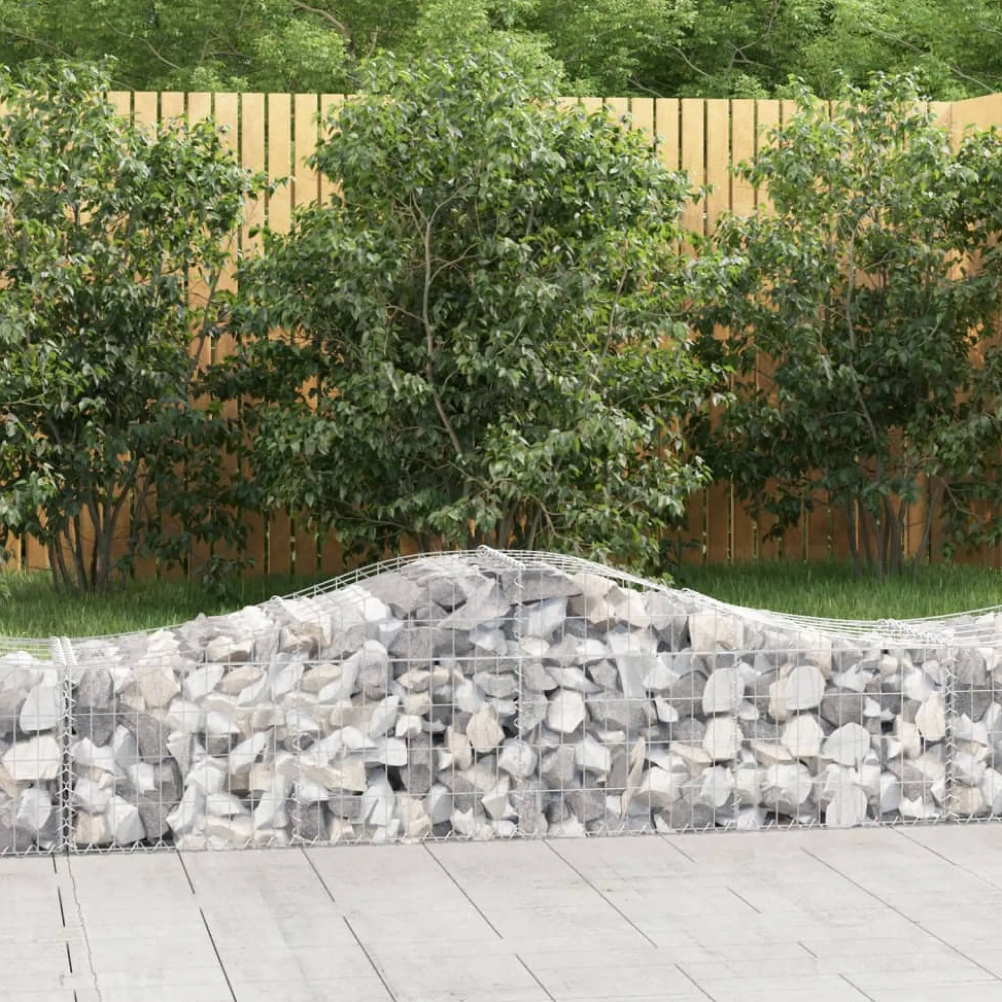 Cestas Gaviones 15 Uds Forma De Arco Hierro 200x50x40/60 Cm