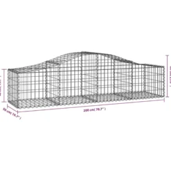 Cestas Gaviones 15 Uds Forma De Arco Hierro 200x50x40/60 Cm