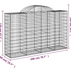 Cestas Gaviones 25 Uds Forma De Arco Hierro 200x50x120/140 Cm