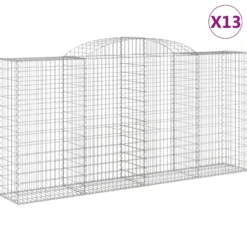 Cestas Gaviones 13 Uds Forma De Arco Hierro 300x50x140/160 Cm