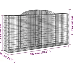 Cestas Gaviones 13 Uds Forma De Arco Hierro 300x50x140/160 Cm