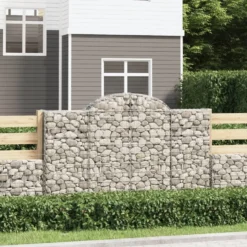Cestas Gaviones 18 Uds Forma De Arco Hierro 200x30x120/140 Cm