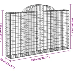 Cestas Gaviones 18 Uds Forma De Arco Hierro 200x30x120/140 Cm
