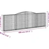 Cestas Gaviones 20 Uds Forma De Arco Hierro 400x30x120/140 Cm