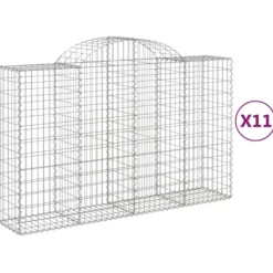 Cestas Gaviones 11 Uds Forma De Arco Hierro 200x50x120/140 Cm