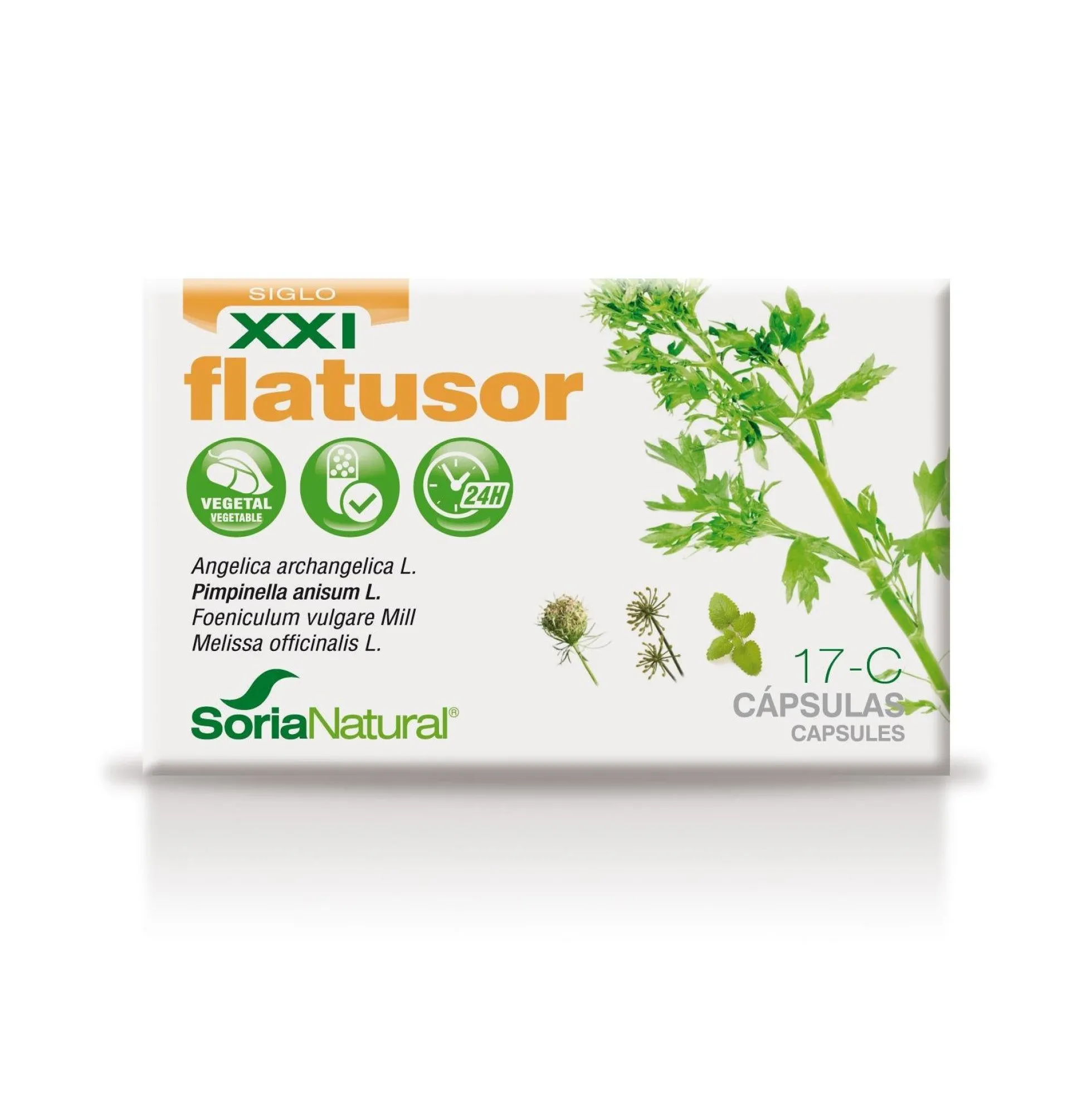 17-C Flatusor XXL Soria Natural, 30 cápsulas