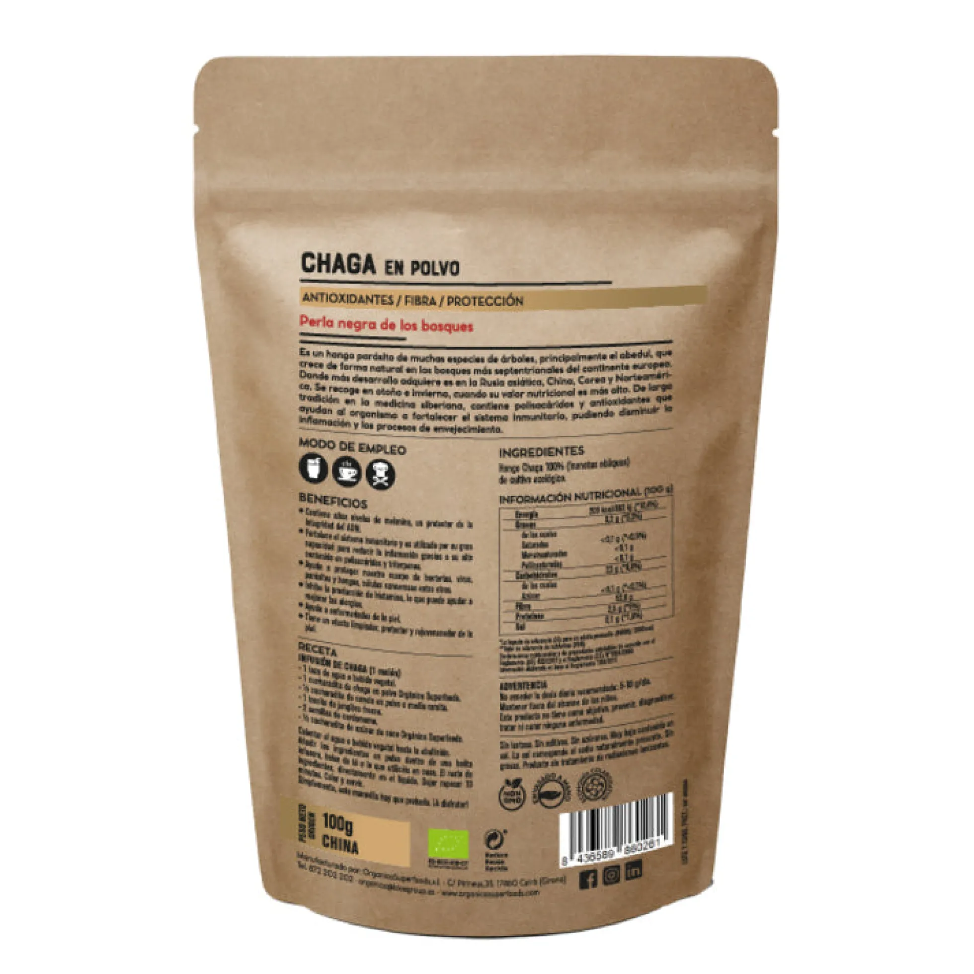 Chaga Bio 1kg - Orgánica Superfoods