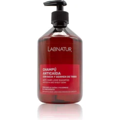 Champú Anticaída con Soja y Germen de Trigo Labnatur 500 ml | Fortalece | Cabello Débil y Fino | Vegano