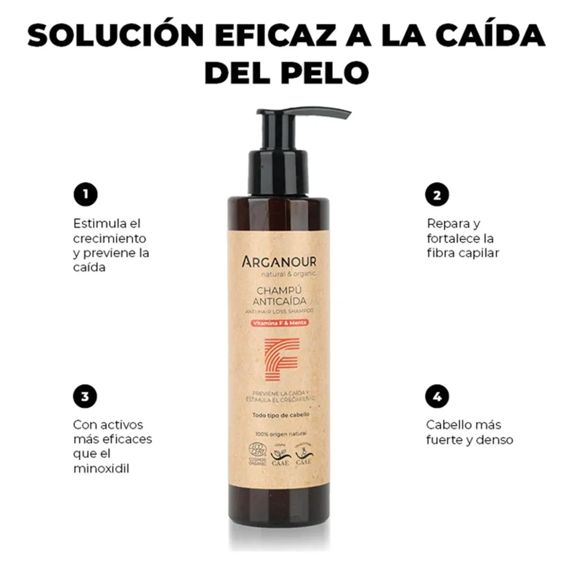 Champú anticaída sin sulfatos, Arganour, 200ml