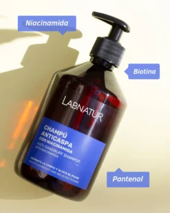 Champú Anticaspa con Niacinamida Labnatur 500 ml | Control de Sebo | Alivia el Picor | Cabello Graso | Vegano