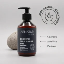 Champú Natural para Barba Labnatur 300 ml | Caléndula, Aloe Vera y Pantenol | Limpia, Hidrata y Suaviza | Vegano