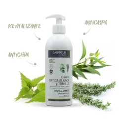 Champú Revitalizante de Ortiga Blanca y Tomillo Labnatur Bio 450 ml | Anticaspa | Control de Sebo | Vegano