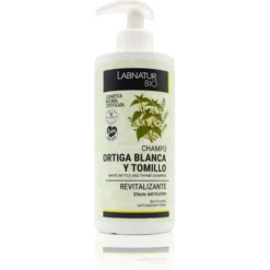 Champú Revitalizante de Ortiga Blanca y Tomillo Labnatur Bio 450 ml | Anticaspa | Control de Sebo | Vegano