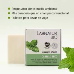 Champú Sólido para Cabello Seco Labnatur Bio 75 g | Jojoba y Karité | Hidratación y Nutrición | Vegano