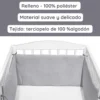 Chichonera Para Cuna 180x30 Velour Algodón Gris