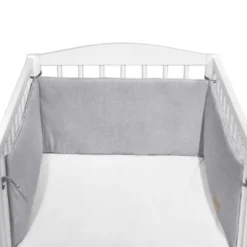 Chichonera Para Cuna 180x30 Velour Algodón Gris