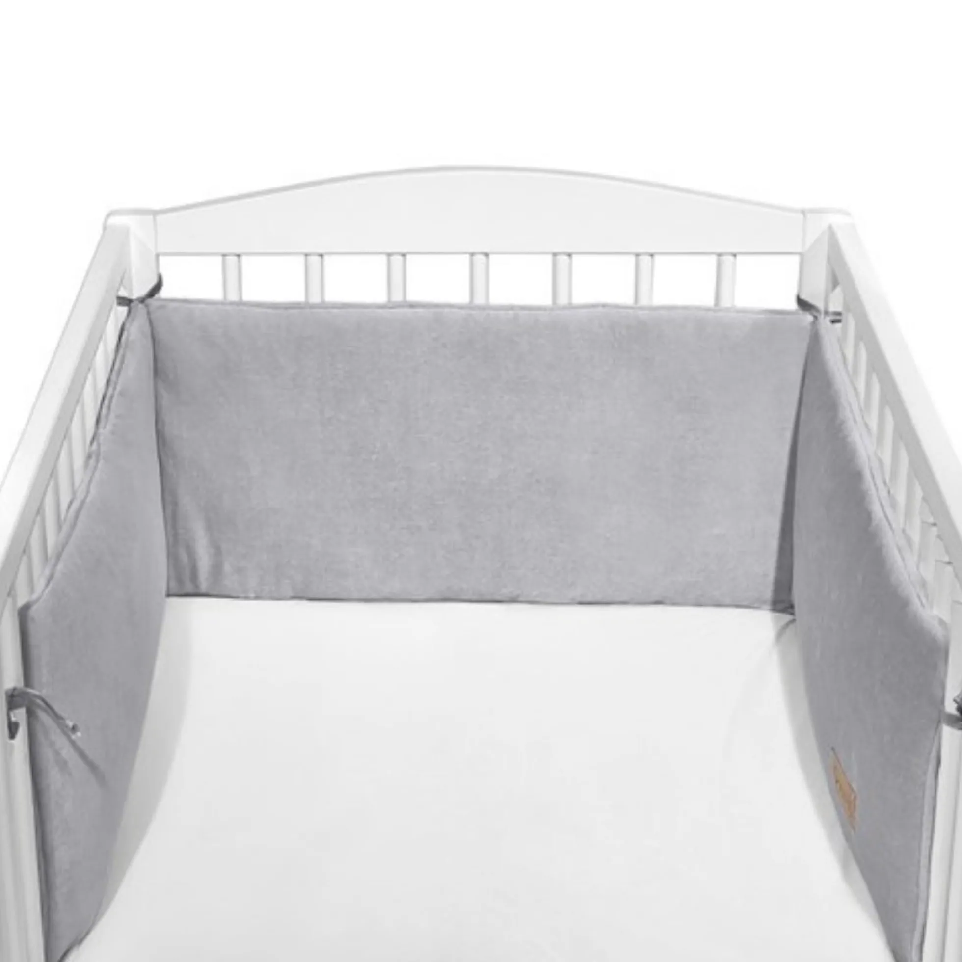 Chichonera Para Cuna 180x30 Velour Algodón Gris