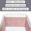 Chichonera Para Cuna 180x30 Velour Algodón Rosa