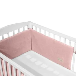 Chichonera Para Cuna 180x30 Velour Algodón Rosa
