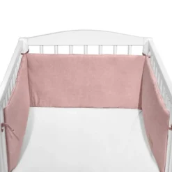 Chichonera Para Cuna 180x30 Velour Algodón Rosa