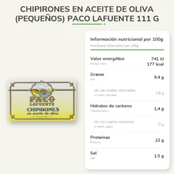 Chipirones en Aceite de Oliva (Pequeños) Paco Lafuente 111 g